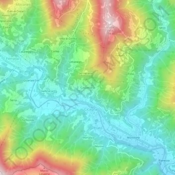 Cassottana topographic map, elevation, terrain
