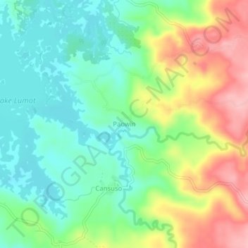 Paowin topographic map, elevation, terrain