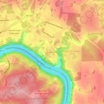 Setor 10450 topographic map, elevation, terrain