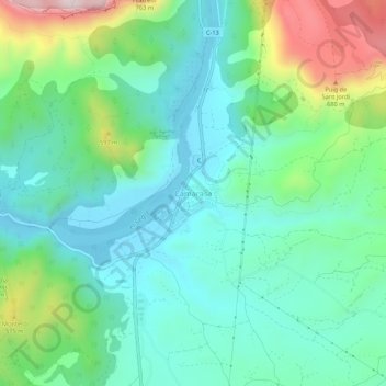 Camarasa topographic map, elevation, terrain