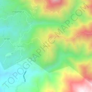 Pucará topographic map, elevation, terrain