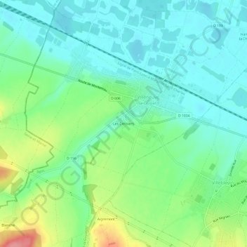 Les Cerisiers topographic map, elevation, terrain