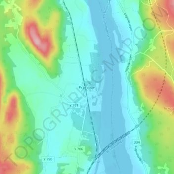 Prästmon topographic map, elevation, terrain