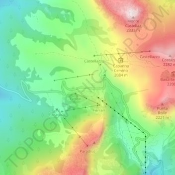 Rolle Pass topographic map, elevation, terrain
