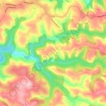 Margou topographic map, elevation, terrain