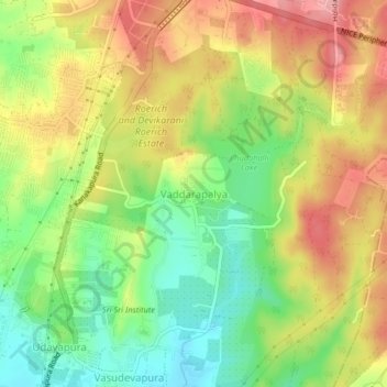 Vaddarapalya topographic map, elevation, terrain