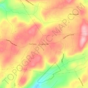 Fredericksville topographic map, elevation, terrain