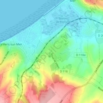 Les Champs Rabats topographic map, elevation, terrain