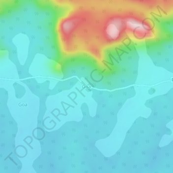 Goa topographic map, elevation, terrain