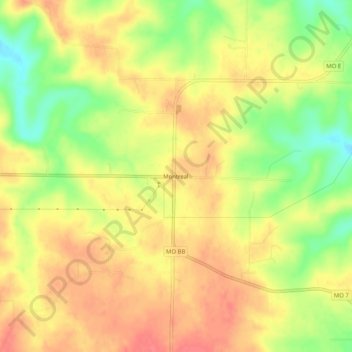 Montreal topographic map, elevation, terrain