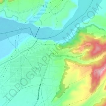 Jugial topographic map, elevation, terrain