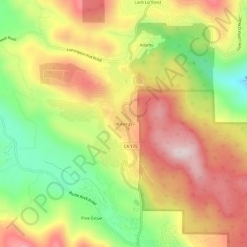 Hobergs topographic map, elevation, terrain