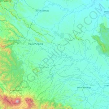 Koto Baru topographic map, elevation, terrain