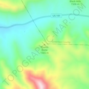 Thumb Butte topographic map, elevation, terrain