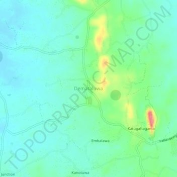 Demataluwa topographic map, elevation, terrain