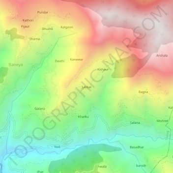 Jubbar topographic map, elevation, terrain