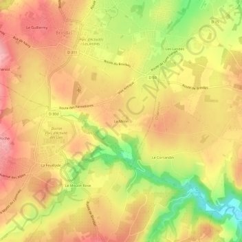 Le Milon topographic map, elevation, terrain