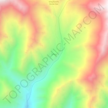 Uley topographic map, elevation, terrain