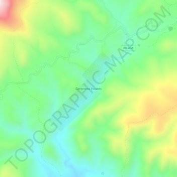 Geronimo Estates topographic map, elevation, terrain