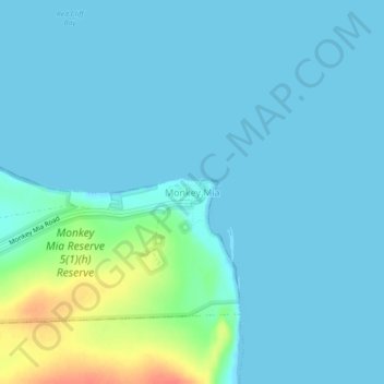 Monkey Mia topographic map, elevation, terrain