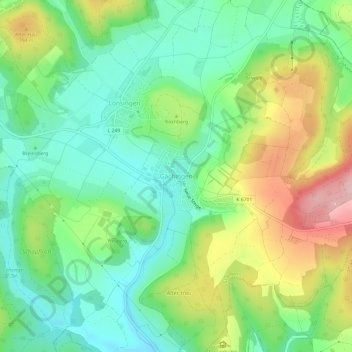 Gächingen topographic map, elevation, terrain