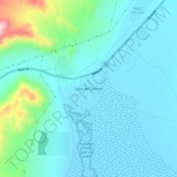 Salar del Carmen topographic map, elevation, terrain