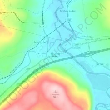 Old Central Bridge topographic map, elevation, terrain
