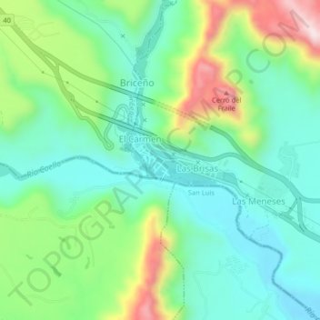 Gualanday topographic map, elevation, terrain
