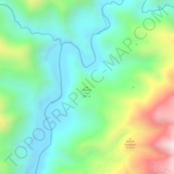 Mount Caas topographic map, elevation, terrain