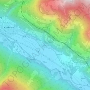 Stallhofen topographic map, elevation, terrain