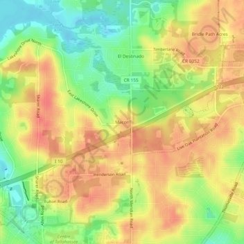 Macon topographic map, elevation, terrain