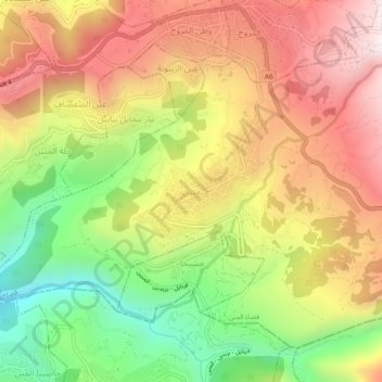 Mtein topographic map, elevation, terrain
