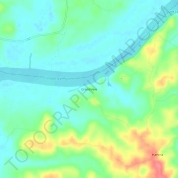 Grandview topographic map, elevation, terrain