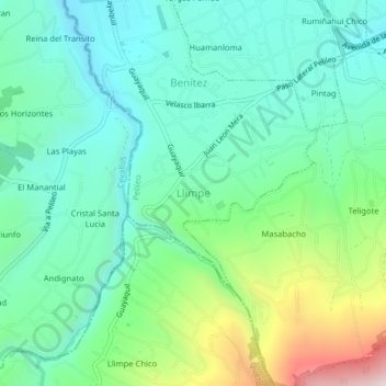 Llimpe topographic map, elevation, terrain