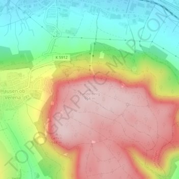 Zundelberg topographic map, elevation, terrain