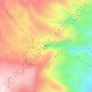 Tumalog Falls topographic map, elevation, terrain