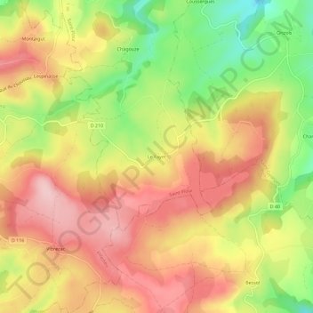 Le Fayet topographic map, elevation, terrain