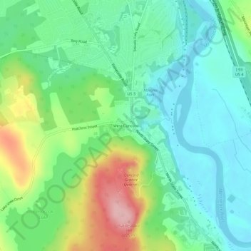 West Concord topographic map, elevation, terrain
