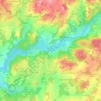 Saint-Hélène topographic map, elevation, terrain