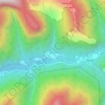 Chhalaal topographic map, elevation, terrain