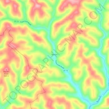 Revore topographic map, elevation, terrain
