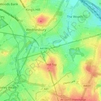 Balls Hill topographic map, elevation, terrain