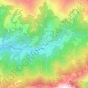 San Colombano topographic map, elevation, terrain