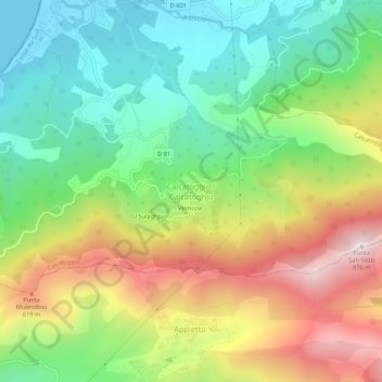 Calcatoggio topographic map, elevation, terrain