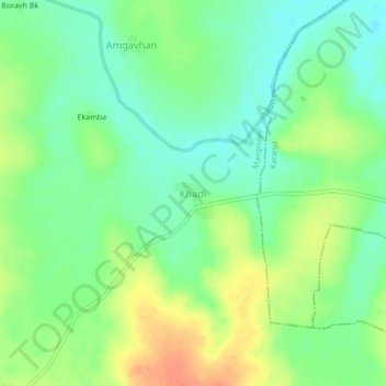 Khadi topographic map, elevation, terrain