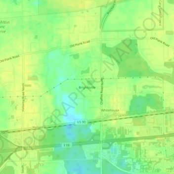Brightsville topographic map, elevation, terrain