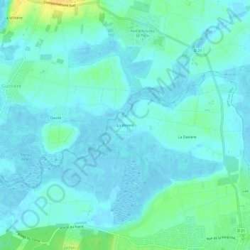 La Vinière topographic map, elevation, terrain