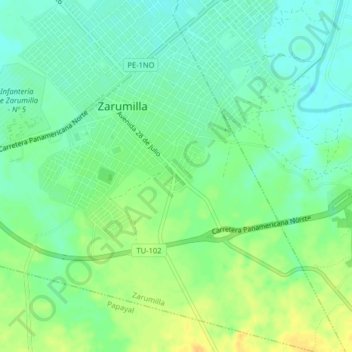 Pozo Elevado topographic map, elevation, terrain