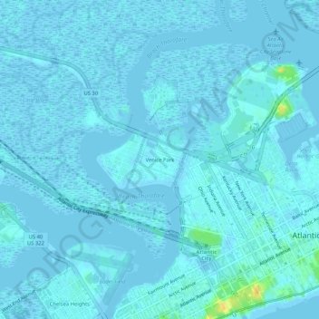 Venice Park topographic map, elevation, terrain