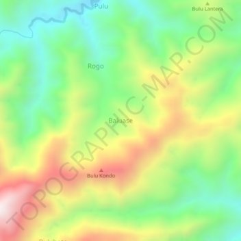 Baluase topographic map, elevation, terrain